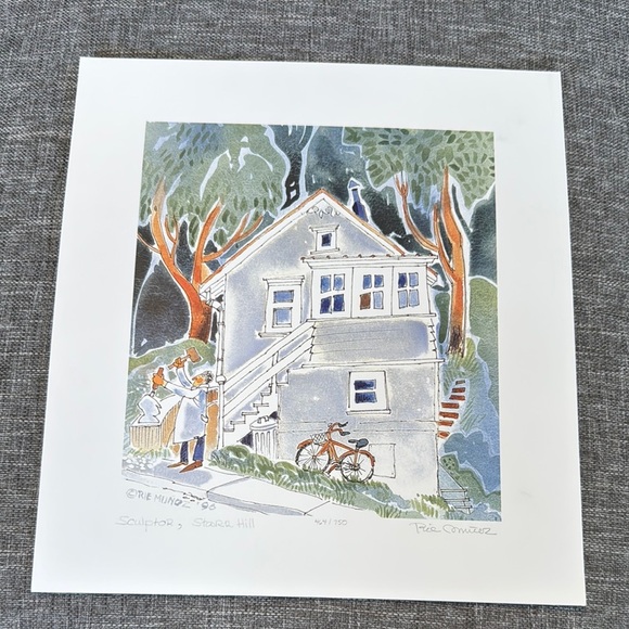 Charming White and Green Victorian House Art Print - Picture 6 of 7